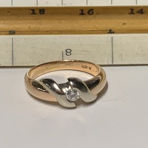 14k gold diamond wedding band